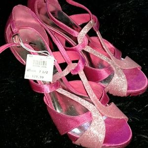 Pink glitter heels