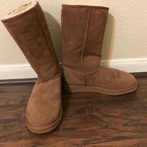 Tall Genuine Sheepskin Boots Camel - worn once