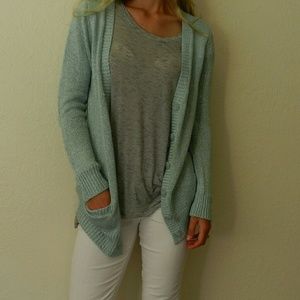 Baby blue sweater cardigan