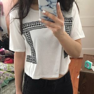F21 embroidered crop top