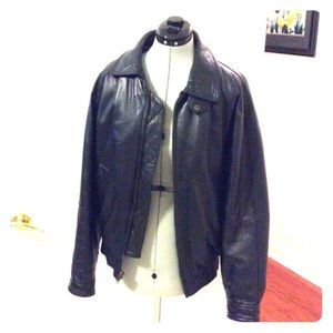 Leather Boston Traders bomber Jacket