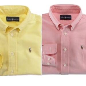 Pink and yellow polo Ralph Lauren button downs
