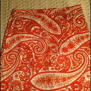 Orange paisley j. Crew pencil skirt!