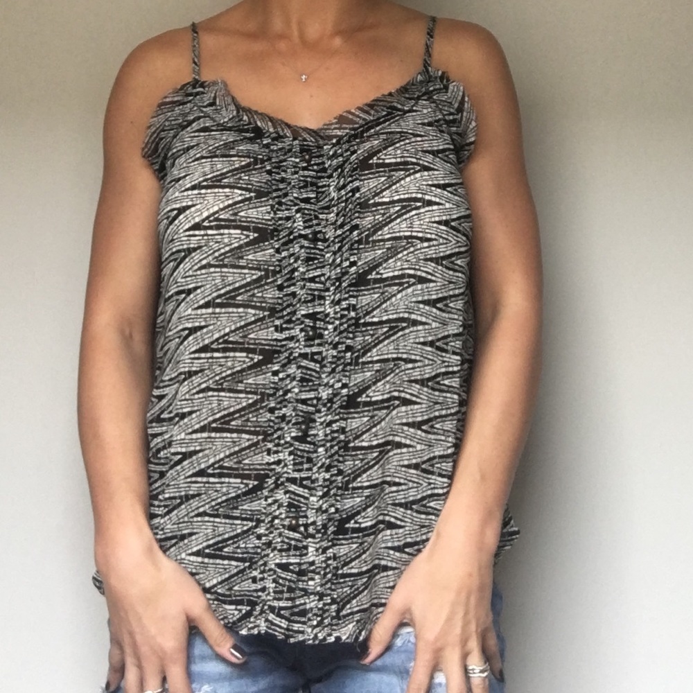 Black and White printed tank
