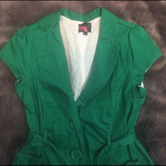 Forever 21 green blazer size Large - Picture 2 of 4
