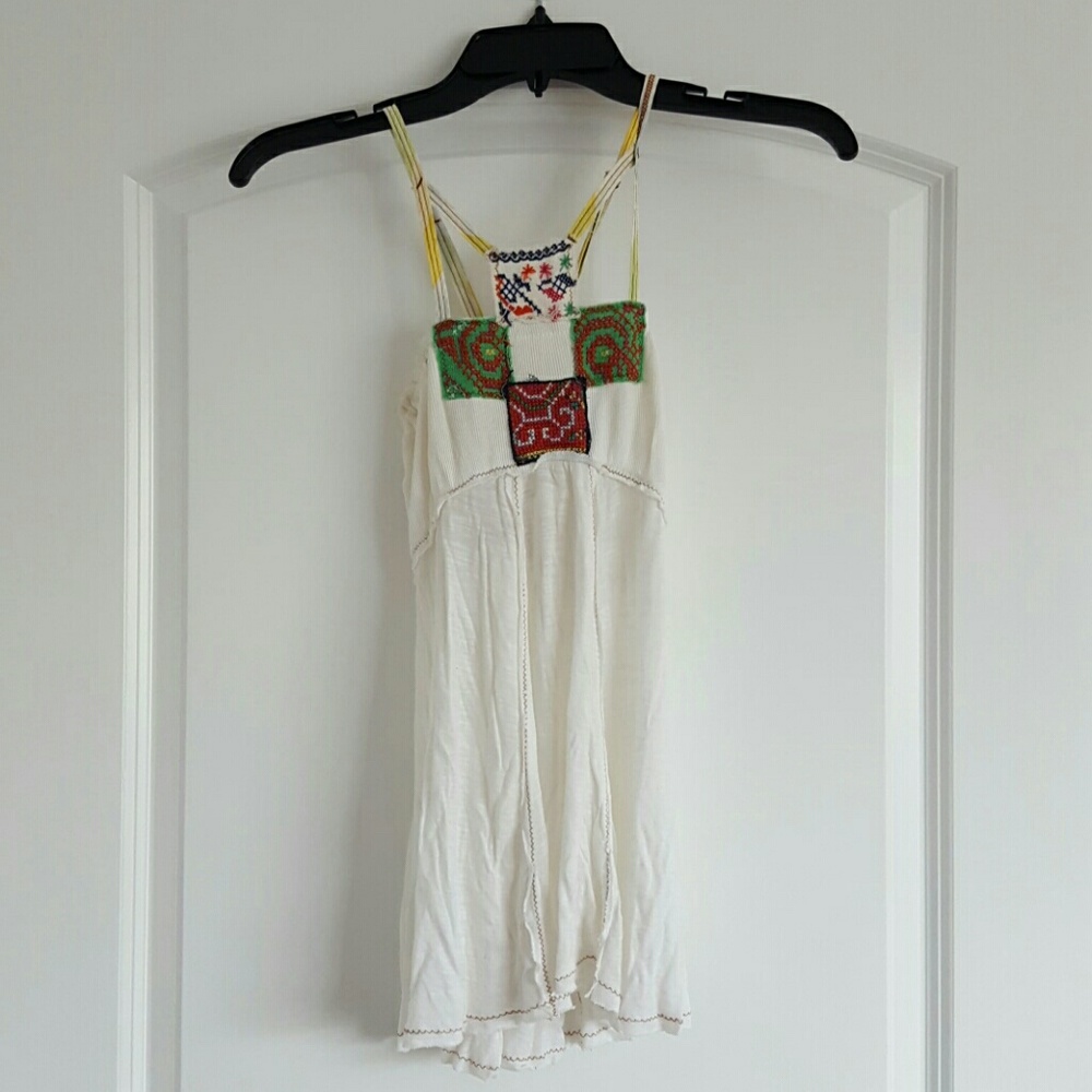 Free People White Crossback Tank