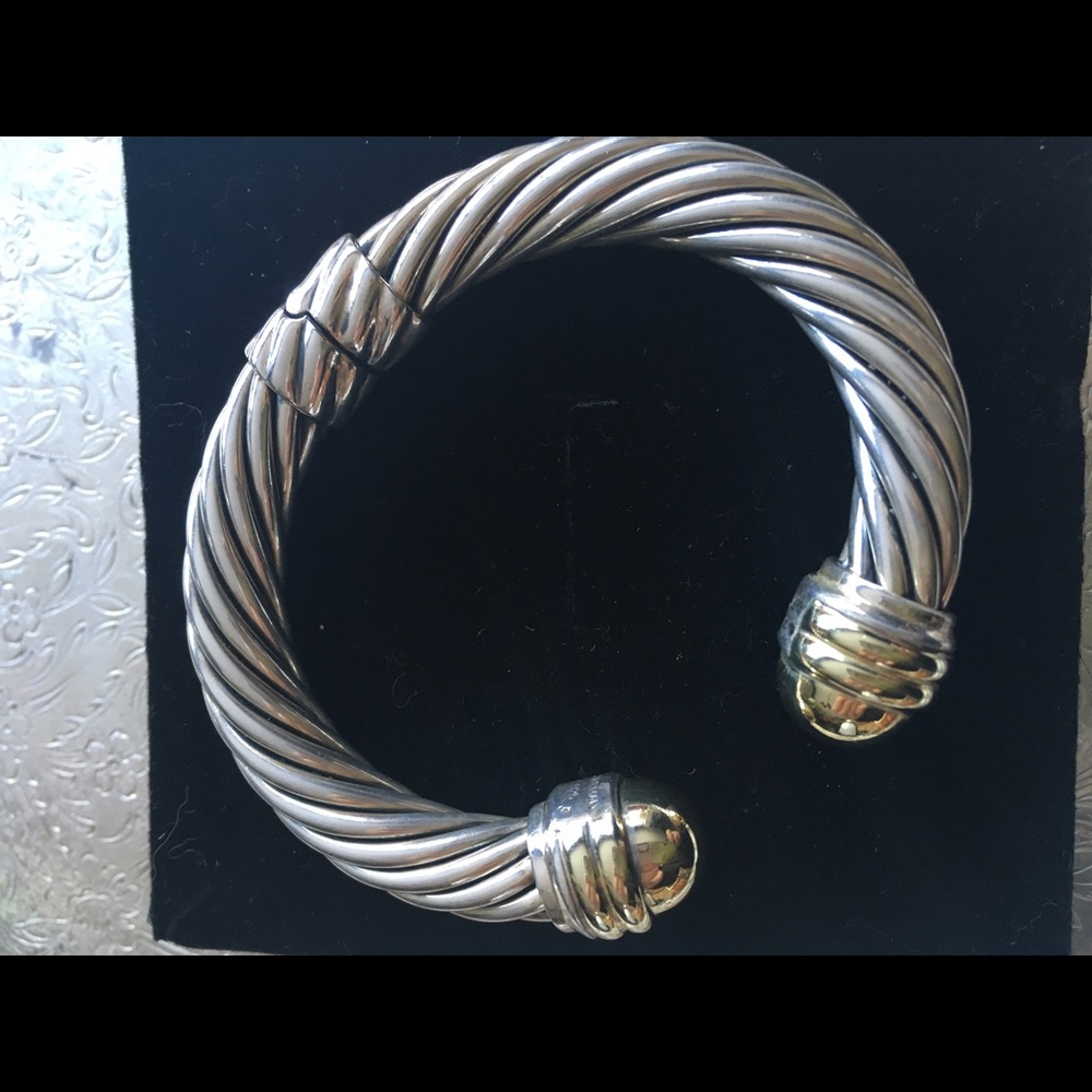 David Yurman Sterling/Gold Cable Bracelet