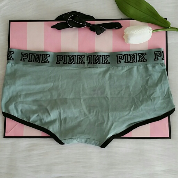 Nwt Pink Victoria's Secret logo boyshort size L - Picture 4 of 4