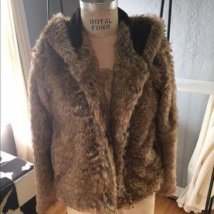 Faux Fur Jacket with Hood