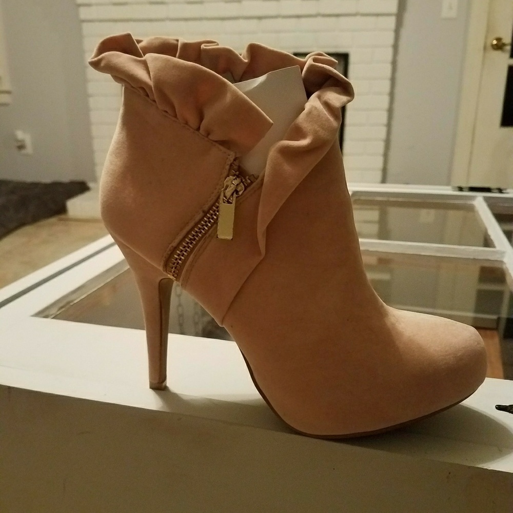 Blush pink booties