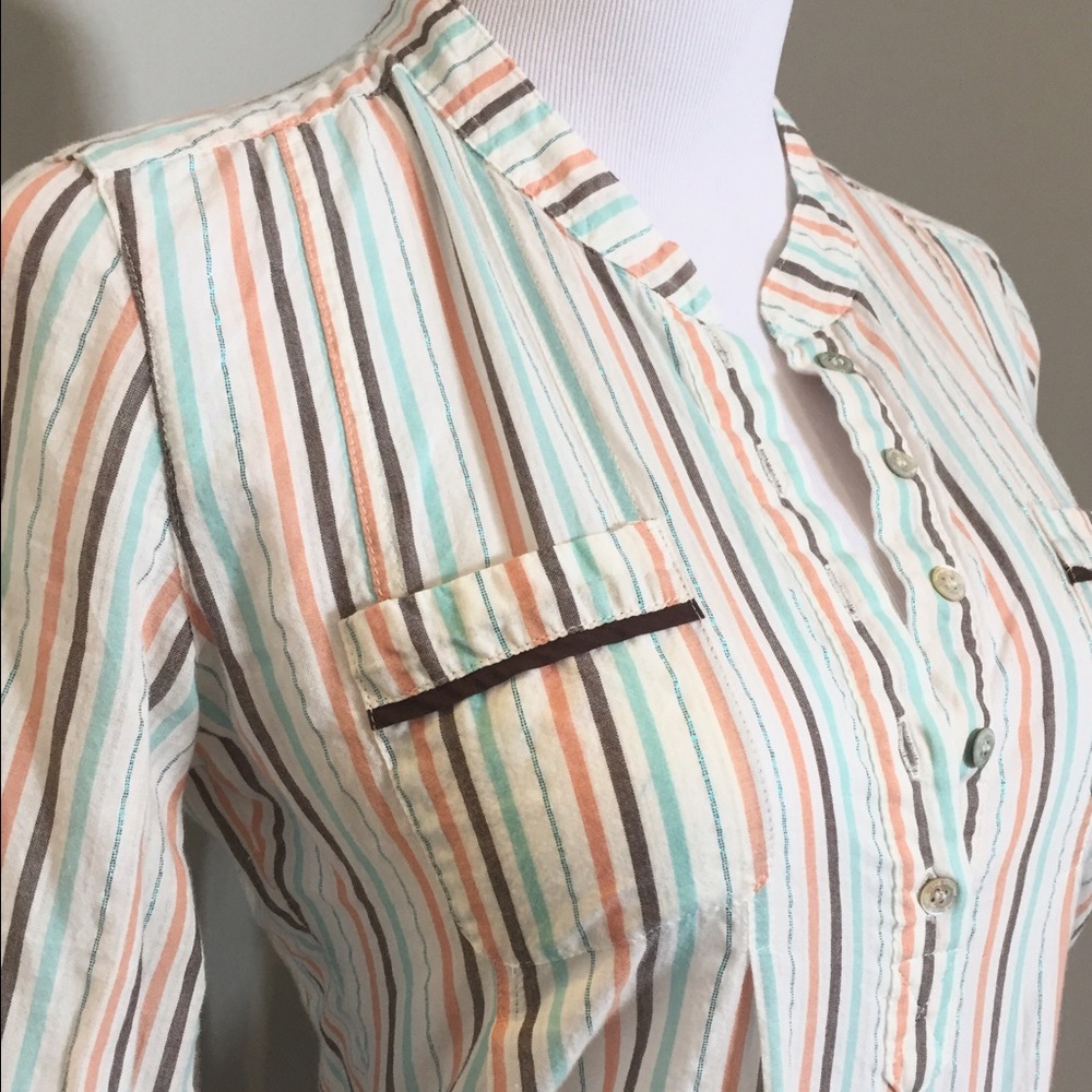 BEN SHERMAN MADRIN COLLAR BLOUSE