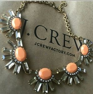 Peach and clear stones gorgeous J.Crew Necklace