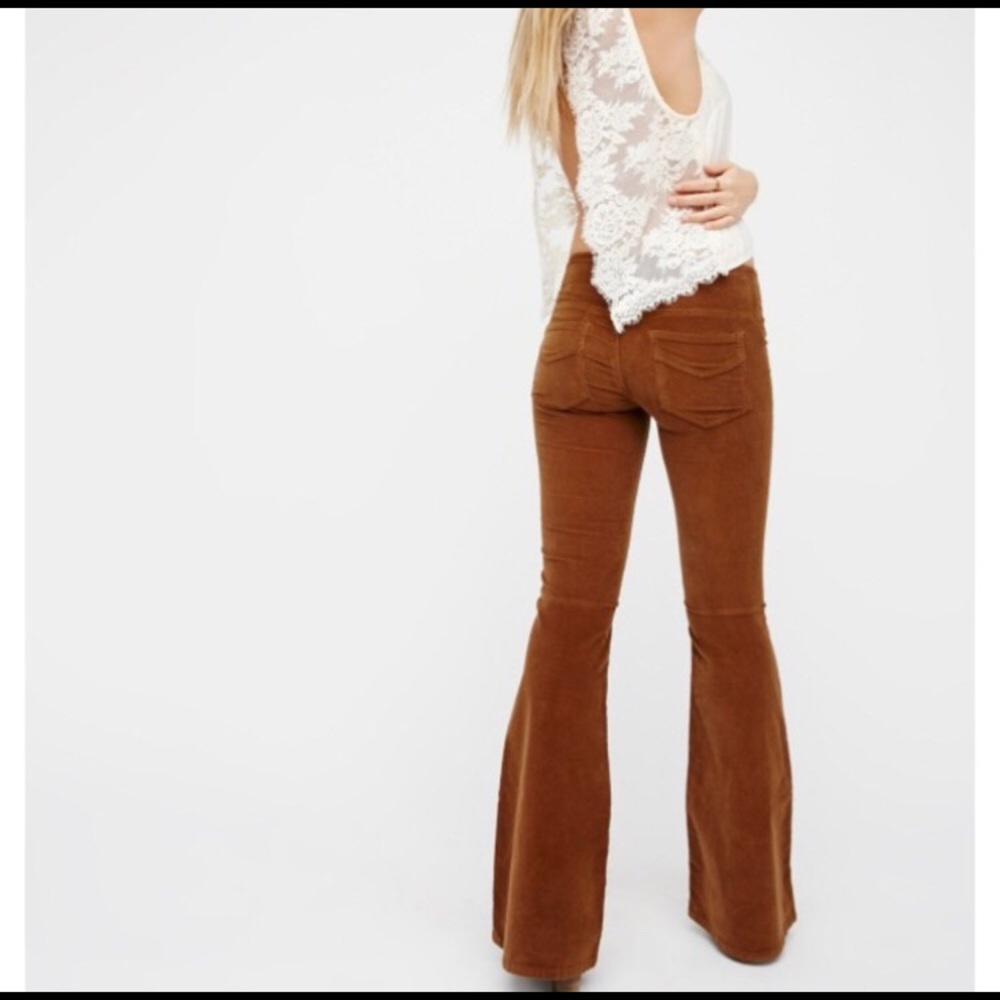 Free people corduroy flare pants bronze 27