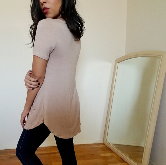 💕20%OFF💕BASIC ESSENTIAL MOCHA TEE SHIRT TOP - Picture 2 of 4