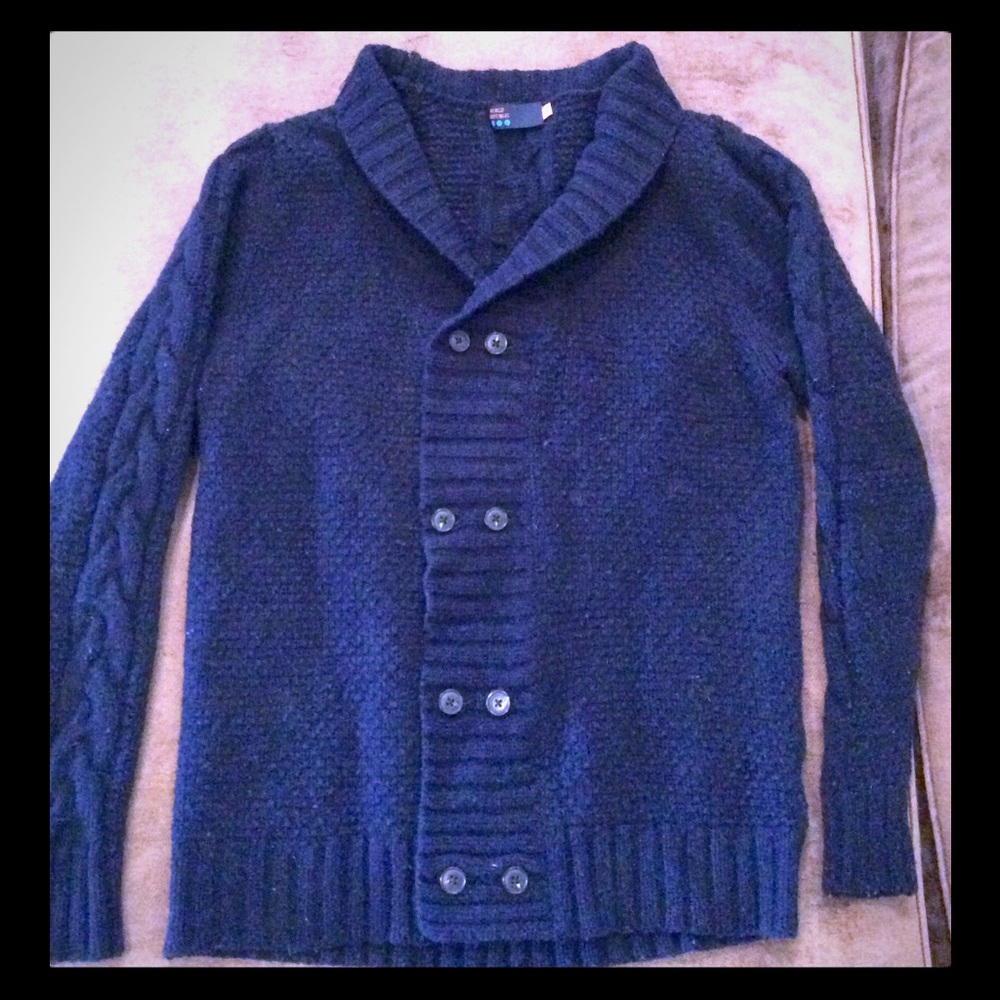 Navy Blue Large Cozy Cardigan Sweater
