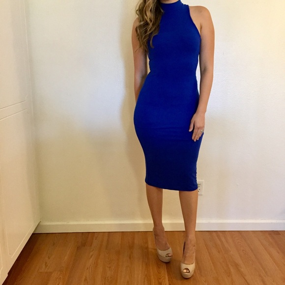 •RESTOCKED• Royal High Neck Midi Dress - Picture 2 of 7