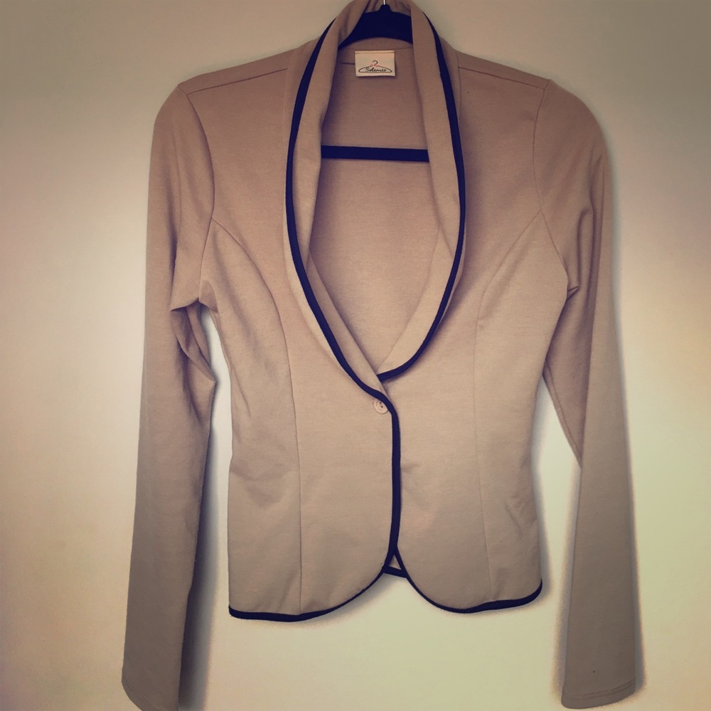 Khaki and black blazer