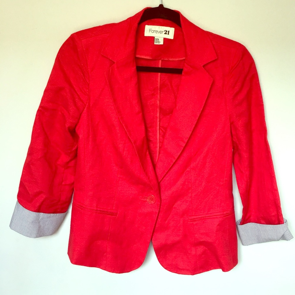 Linen Red Blazer