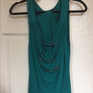 Apt 9 turquoise ruffled shirt with sequins