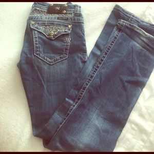 MissMe boot cut size 27 long with a 36in inseam.