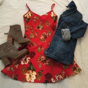 NWT Red Floral Dress