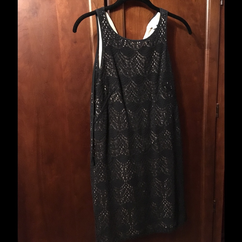 Black crocheted dress