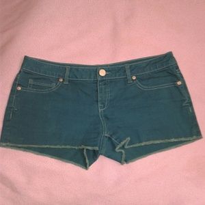 Aeropostale Teal Cutoff Jean Shorts Size 7/8