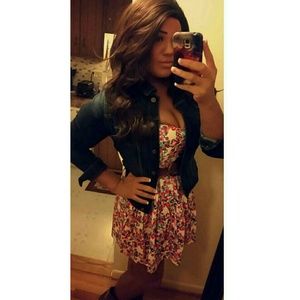 Strapless Sweetheart Neck Floral Dress