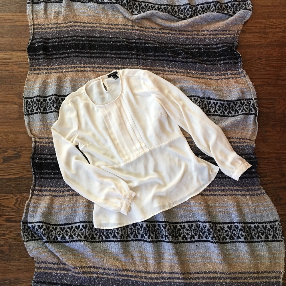 Forever 21 long sleeve cream blouse