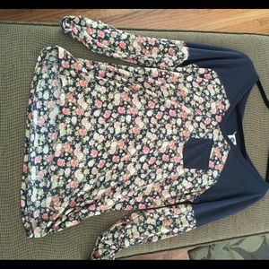 Long sleeve, floral shirt