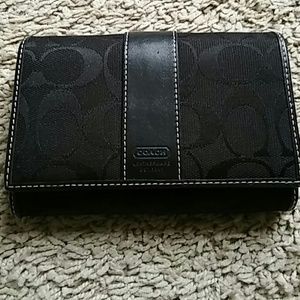 Coach Black Signature Fabric Wallet