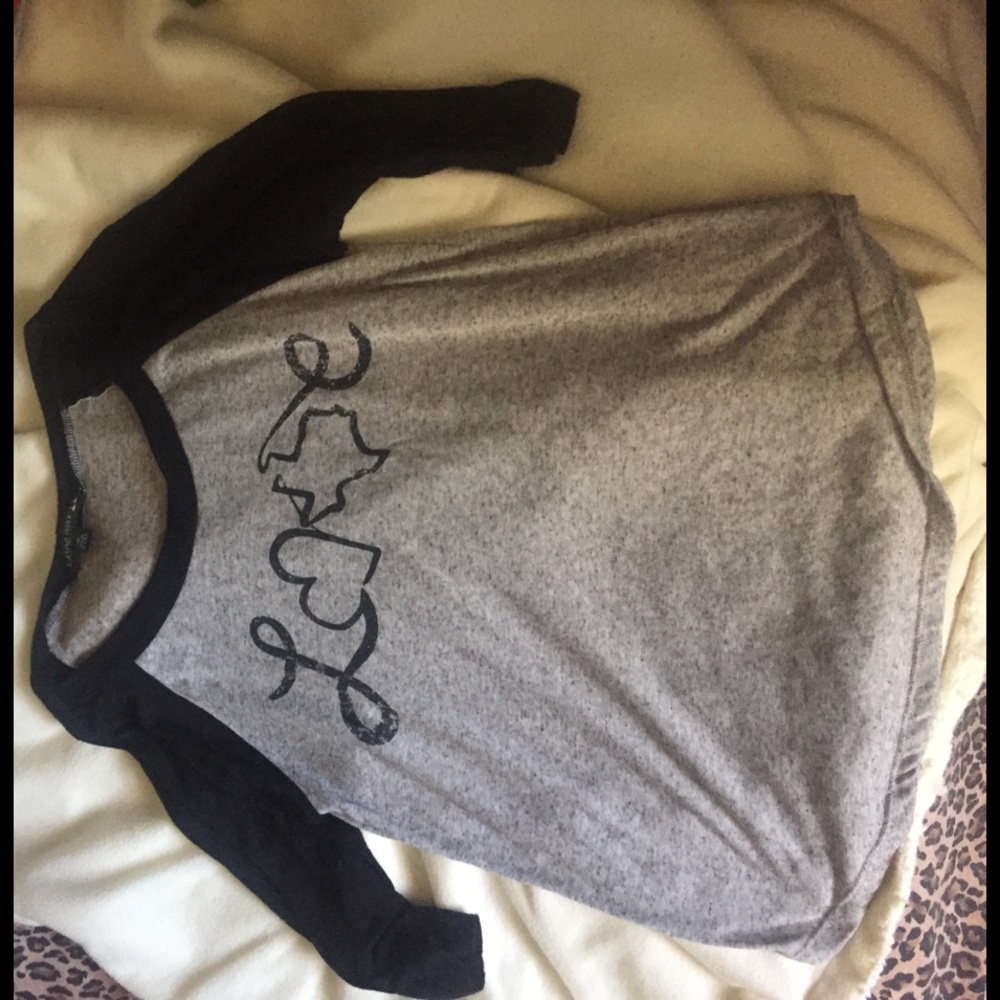 A black & grey half long sleeve shirt