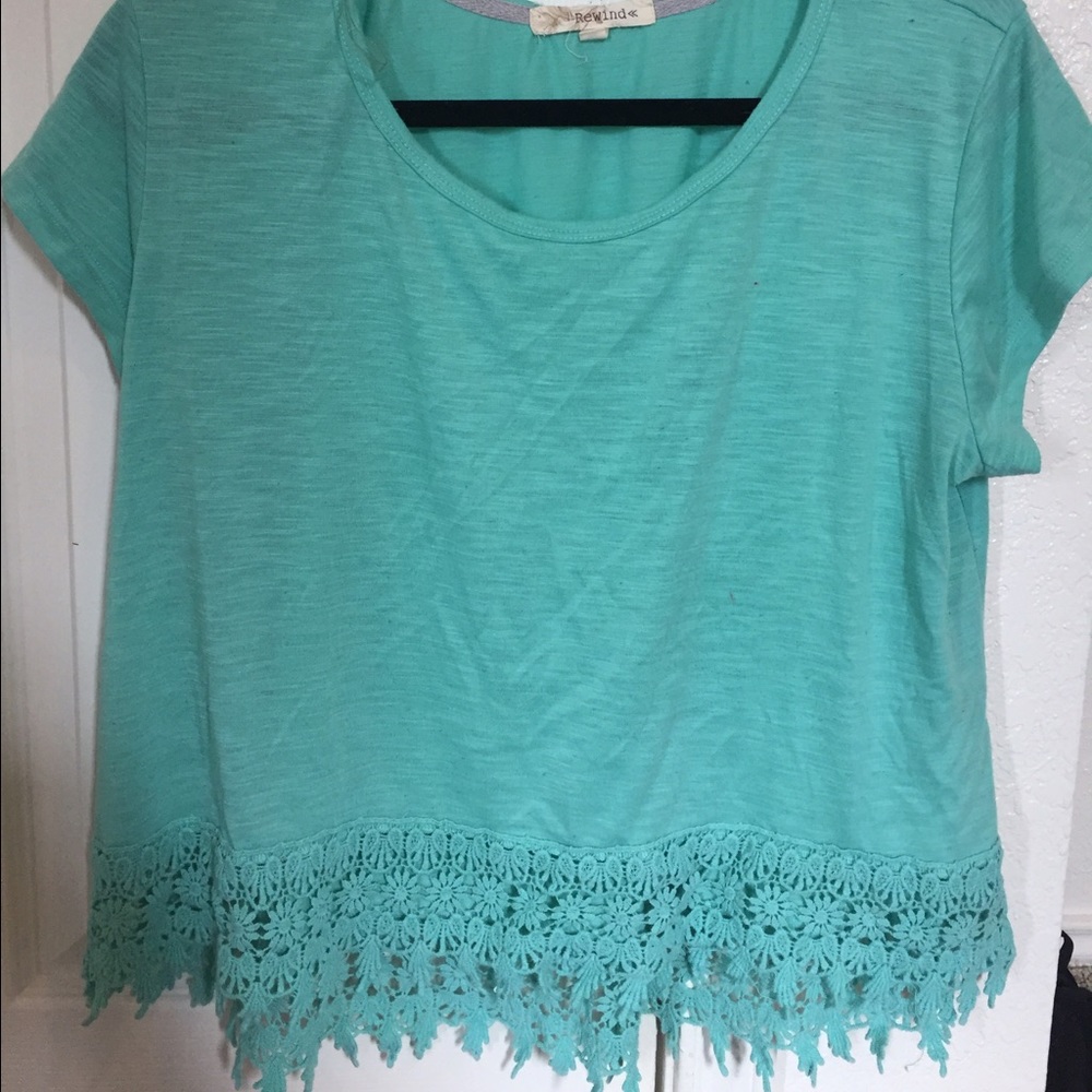 Cute lace bottom crop top!