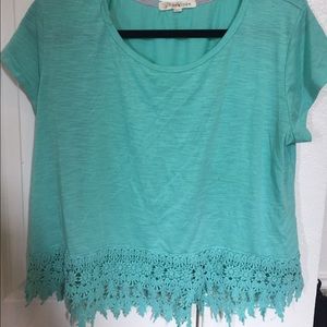 Cute lace bottom crop top!