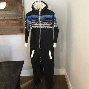 Onesie pajamas with pockets and hood