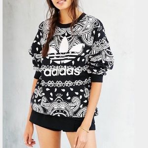 Adidas paisley print pull over sweater