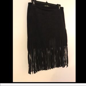 Sam Edelman Suede Fringe Skirt