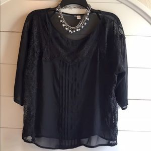 Lauren Conrad black lace blouse
