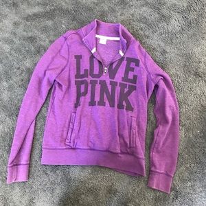 Pink Quarter Zip Sweatshirt