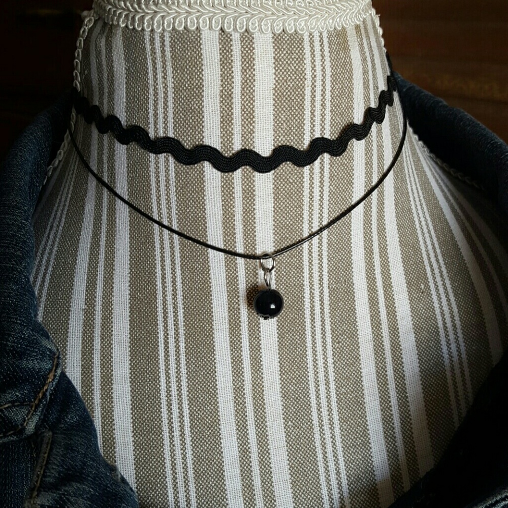 🔥BOGO DEAL!  Black Zigzag and Cord Choker