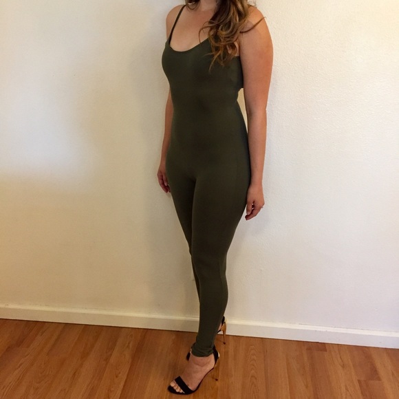 •LAST ONE• Chloe Fatigue Green Cami Jumpsuit - Picture 3 of 6