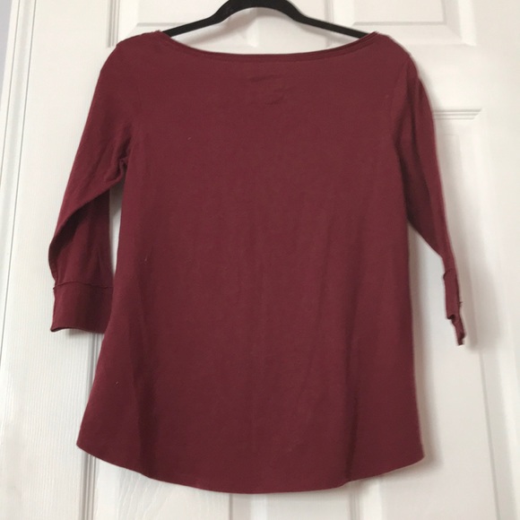 Hollister burgundy red lace quarter sleeve shirt - Picture 2 of 5