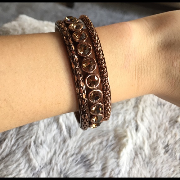 Set of three copper bangles - Picture 1 of 2