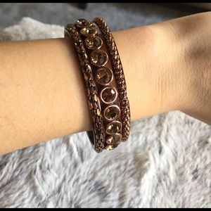 Set of three copper bangles