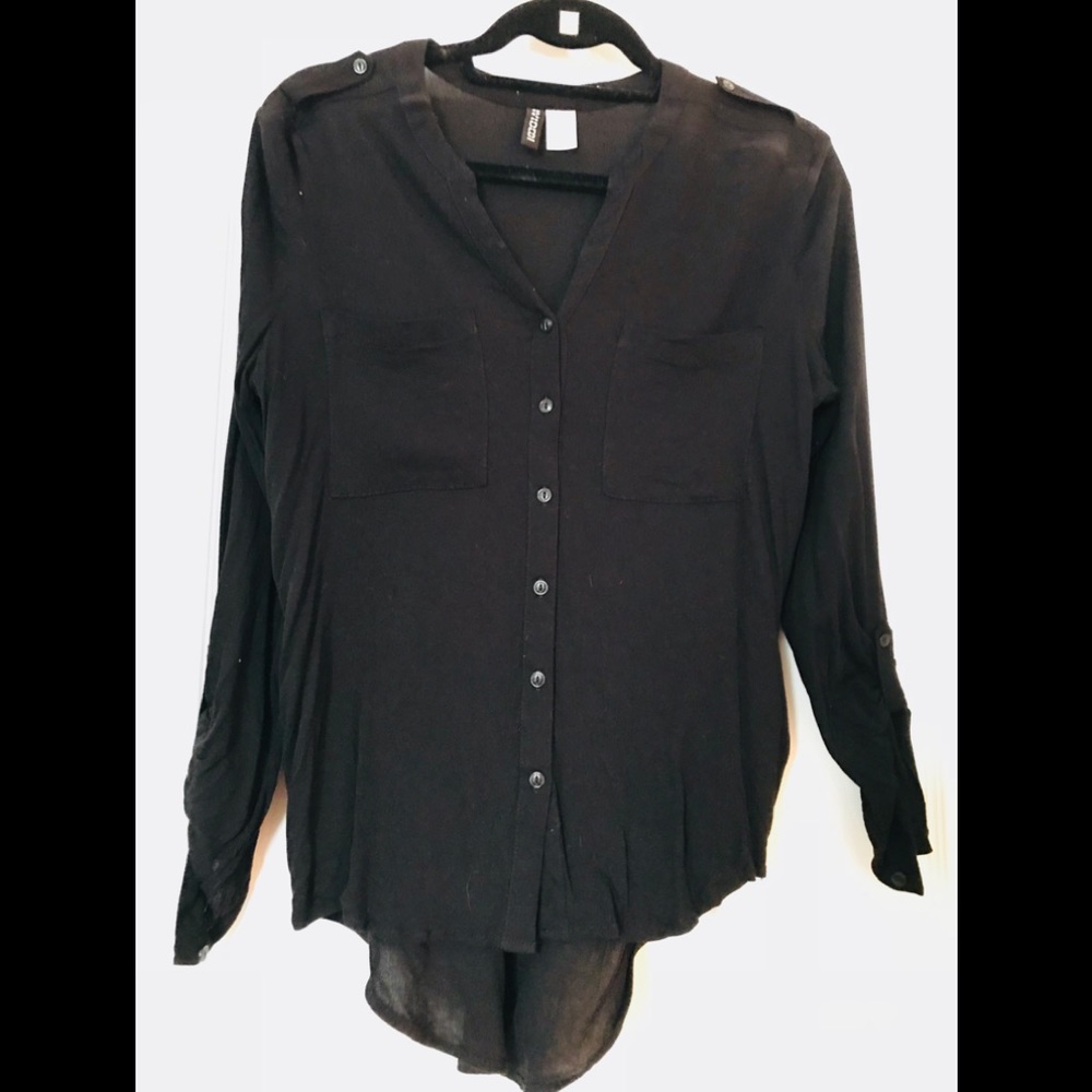 Black button down blouse