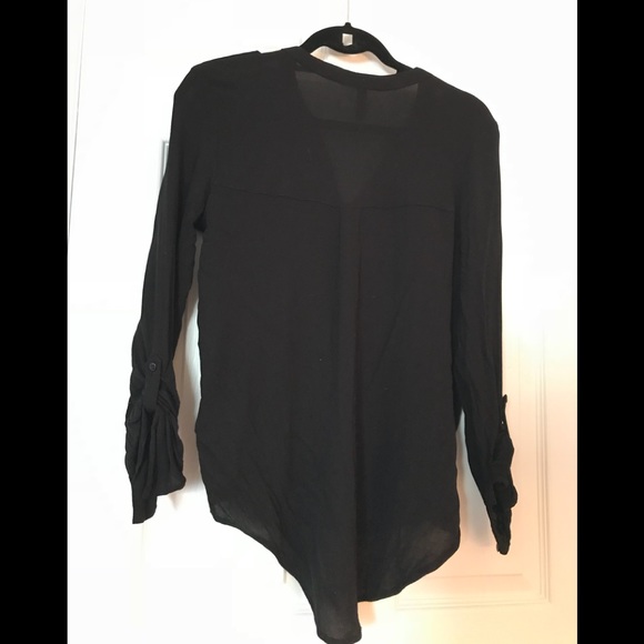 Black button down blouse - Picture 2 of 5