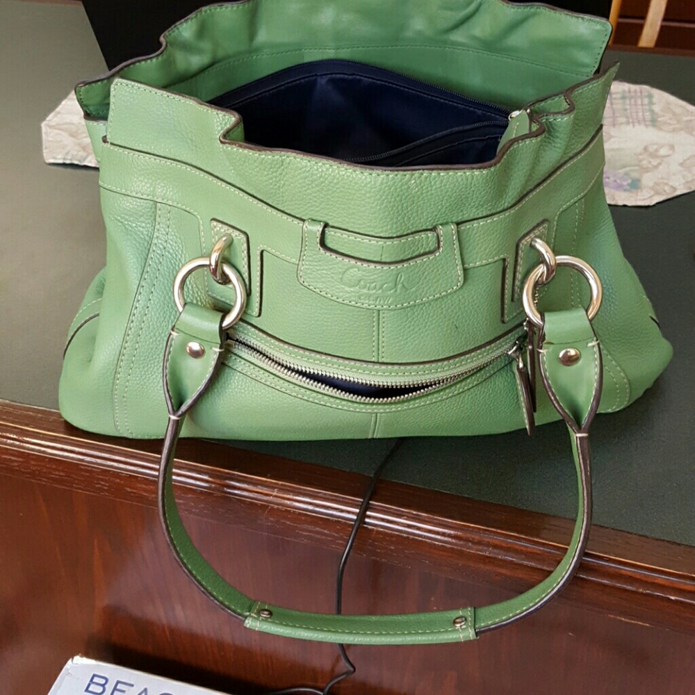 Spring Green All leather Coach Handbag JUST REDUCE