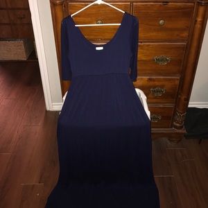 Navy blue maxi dress with sleeves
