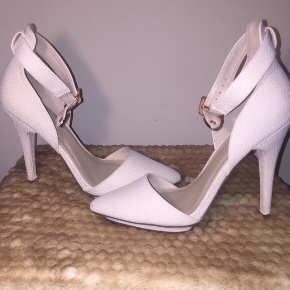 Charlotte Russe Shoes - Stone Snakeskin Heels