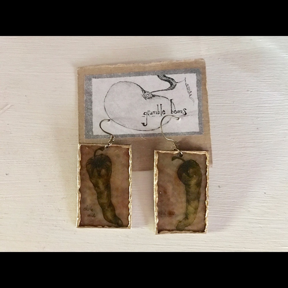 Green chile earrings